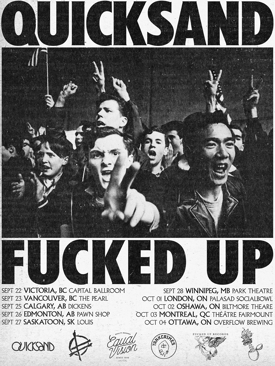 Quicksand and Fucked Up Canadian tour poster